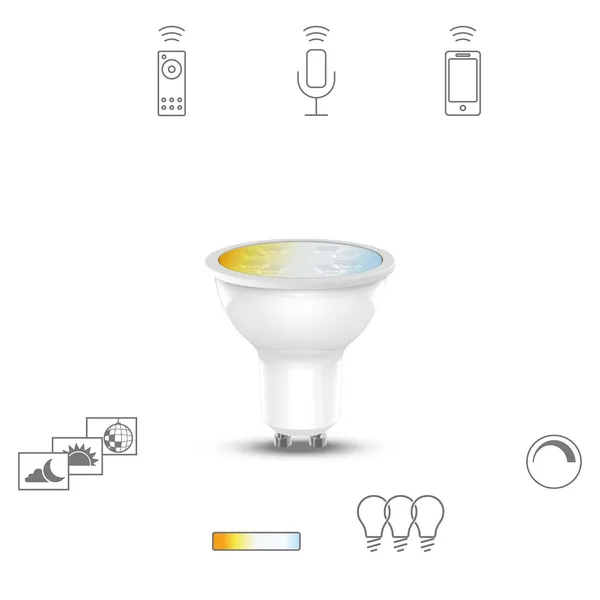 Müller Licht tint white bombilla LED GU10 5,1W CCT