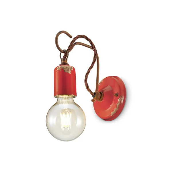 Ferroluce C665 aplique de pared de estilo vintage, rojo