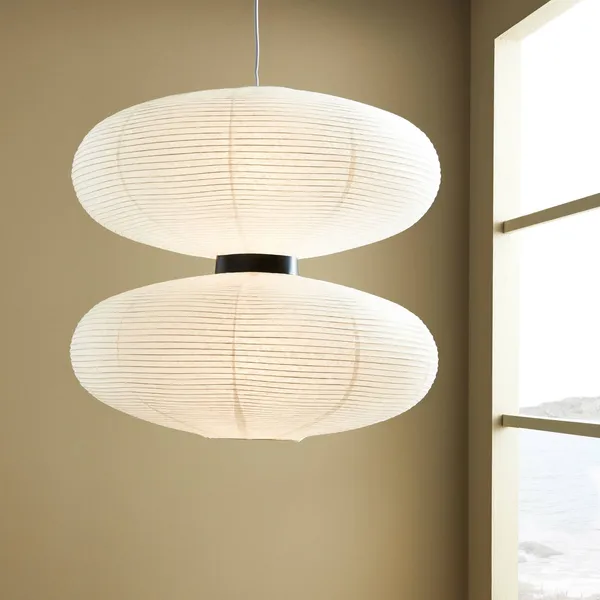 Markslöjd Lámpara colgante Dual con pantalla de papel blanco
