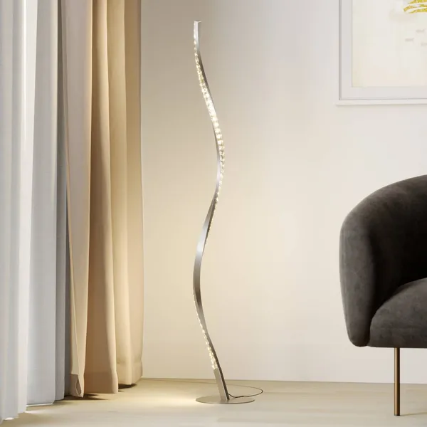 Lámpara de pie LED Criostal de Lindby, RGBW, atenuable, control remoto