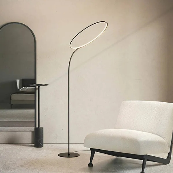 kdln Lámpara de pie LED Poise, negro, altura 196 cm, atenuador