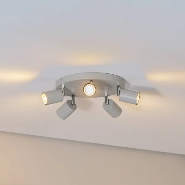 Luminex Downlight Fun, gris, Ø 30 cm, orientable, GU10