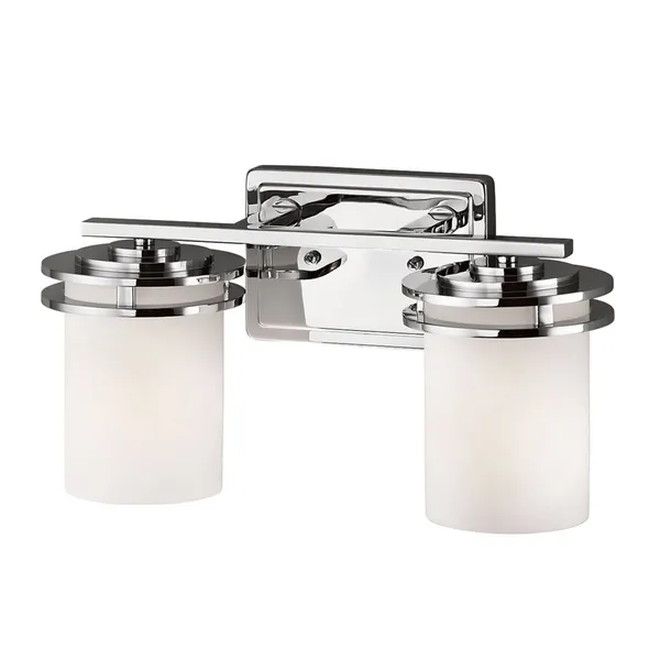 KICHLER Aplique LED Hendrik IP44 cromo/vidrio, 2 luces