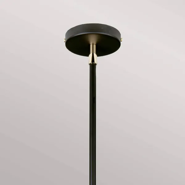 Elstead Lámpara colgante Balance, negro/níquel pulido, pantalla blanca