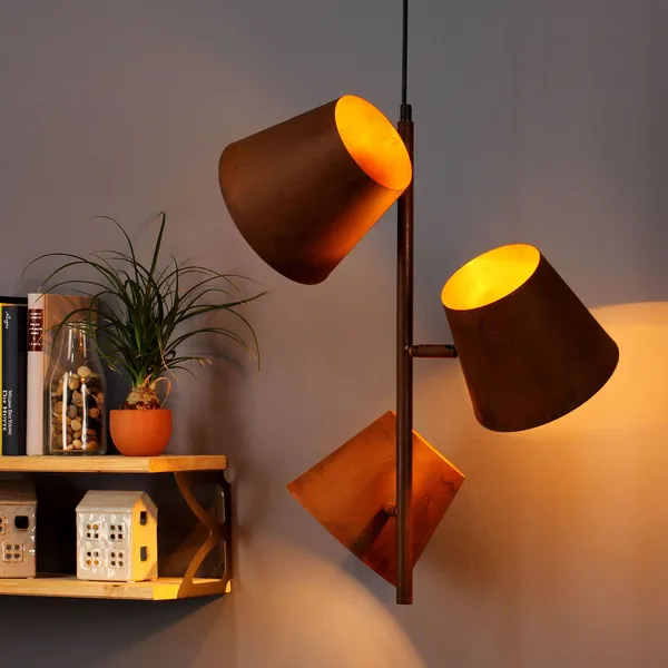 Eco-Light Lámpara colgante Colt, 3 luces, acero inoxidable