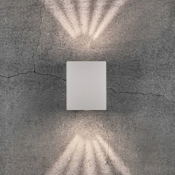 Nordlux Aplique LED de exterior Canto Kubi 2, 10cm, blanco