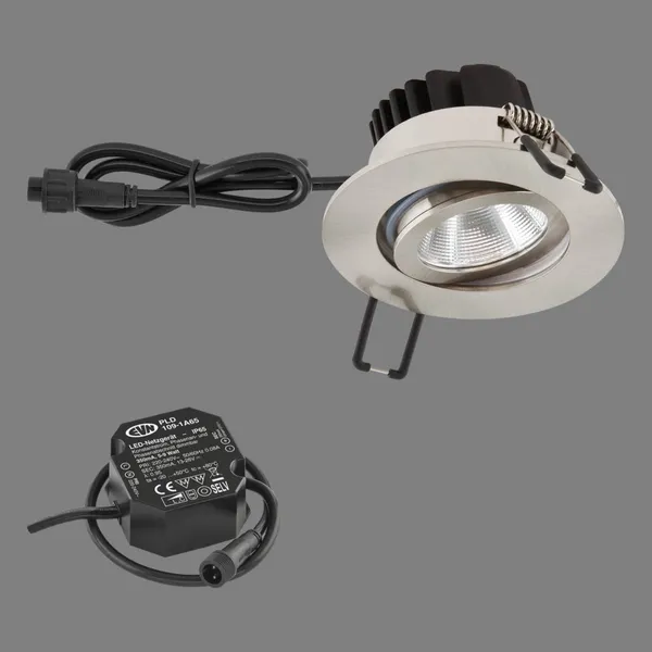 EVN PC65 Lámpara empotrable para exteriores, redonda, 3000 K, acero inoxidable