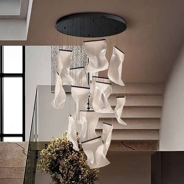 Schuller Valencia Lámpara colgante LED Velos II 13 luces, negra, atenuable, plástico