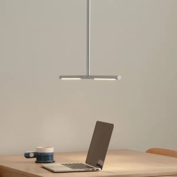 UMAGE Lámpara colgante LED Omni, color acero, 2 luces, 74 cm