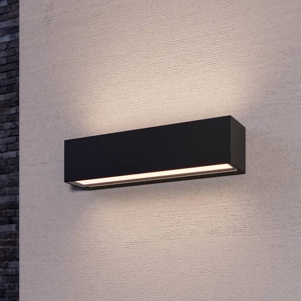 Aplique de pared LED Lucande Lengo, 25 cm, antracita, arriba/abajo, 3000 K