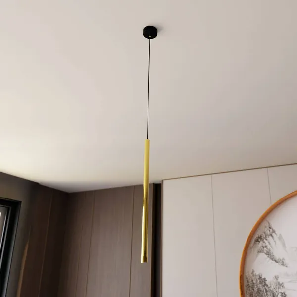 EMIBIG LIGHTING Lámpara colgante Selter, dorada, 1 luz, metal