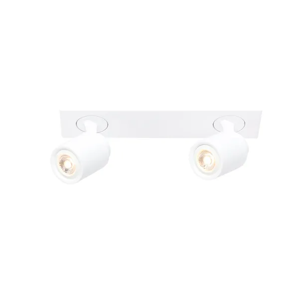 Freelight Razza downlight de techo, blanco, longitud 38 cm, 2 luces, metal
