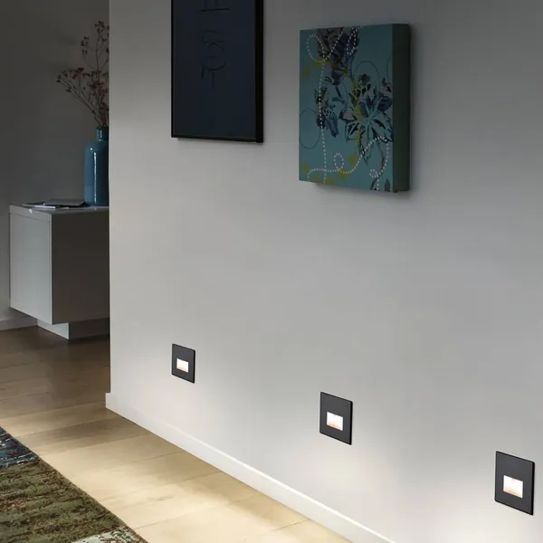 Paulmann lámpara de pared LED empotrable EDGE, negro