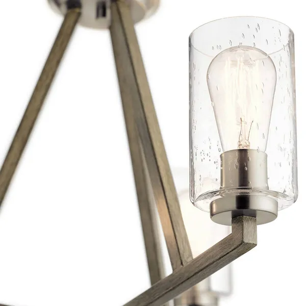 KICHLER Lámpara colgante Deryn, 3 luces, gris antiguo