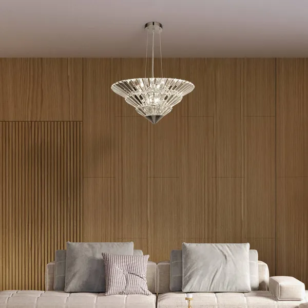 Searchlight Lámpara colgante Savannah, 8 luces, cristal