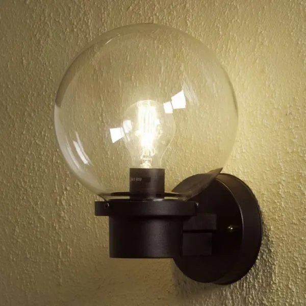 Konstsmide Aplique de exterior Nemi sin sensor, negro