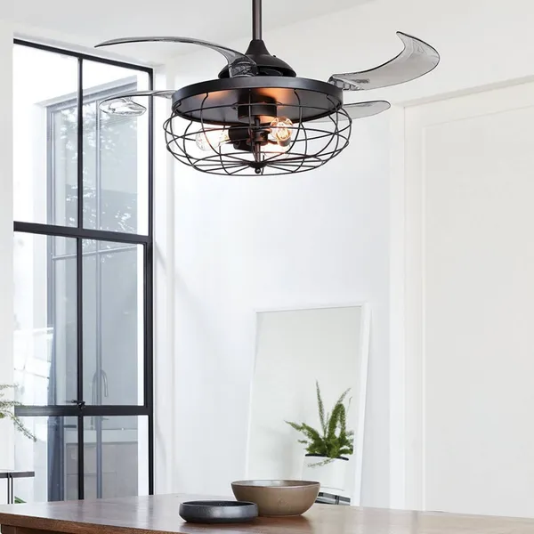 Beacon Lighting Faro luz ventilador de techo Fanaway Industri negro silencioso
