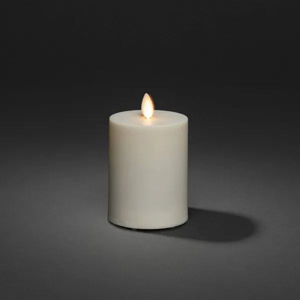 Konstsmide Christmas Vela LED IP44 blanco crema lisa Altura 13cm