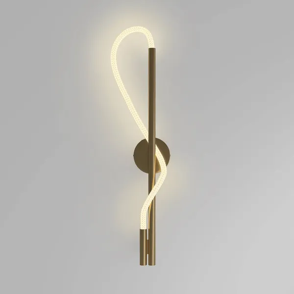 Aplique de pared LED Maytoni «Tau», color dorado, metal, altura 84 cm