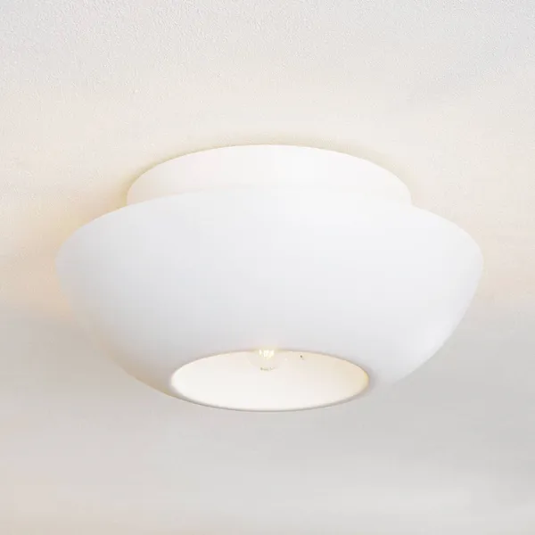 Lucande plafón Kellina, Ø 48 cm, blanco, metal