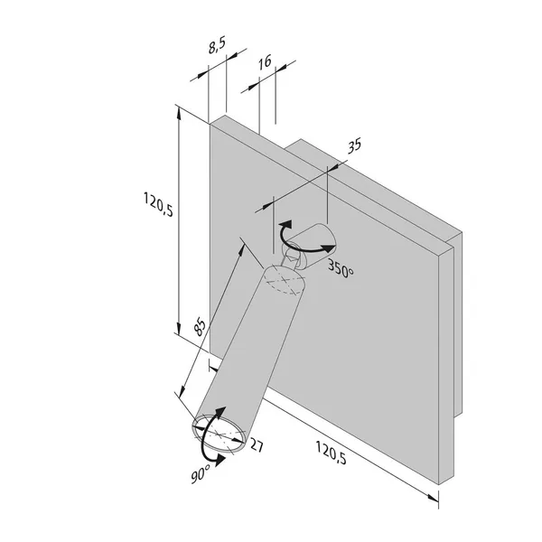 Hera Lámpara de lectura BL1-LED, empotrable/para montaje en superficie, acero