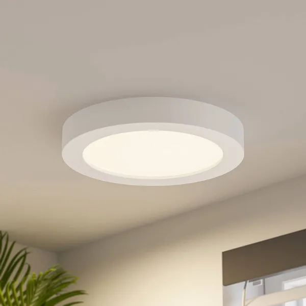 Plafón LED PRIOS Edwina, blanco, 25 cm, CCT, IP44