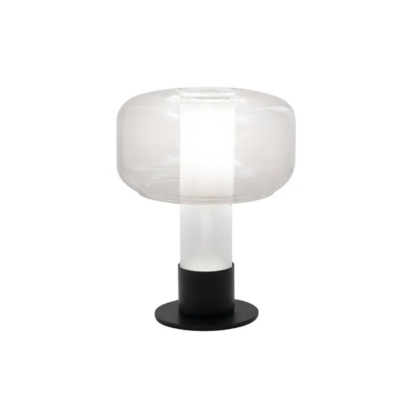 Fabas Luce Lámpara de mesa Flick, transparente, cristal, 28 cm, atenuable, E14