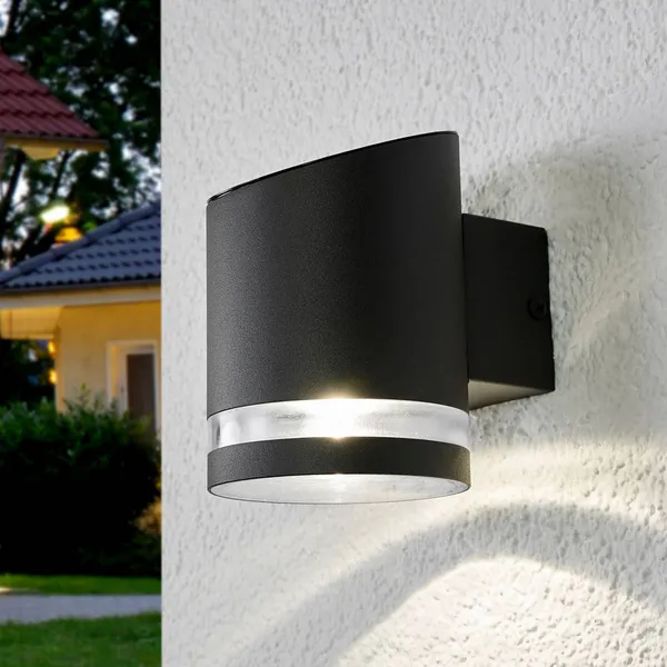 Lindby Aplique LED para exterior Melinda, 9 cm, acero inoxidable