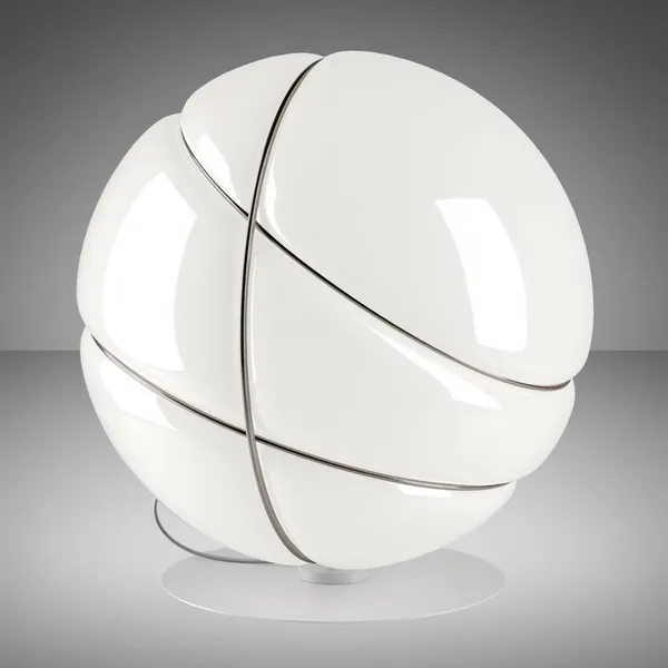 Fabbian Armillla de mesa de vidrio blanco bruñido