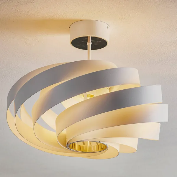 Euluna Plafón Vento, blanco, metal, Ø 50 cm