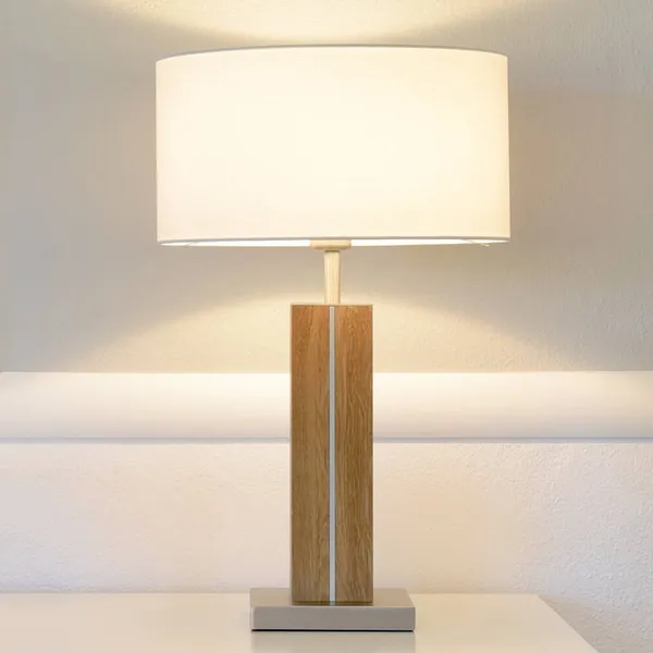 HerzBlut Dana lámpara de mesa, roble, altura 56cm