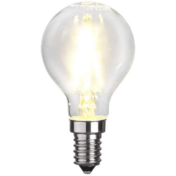 STAR TRADING Bombilla a gota LED E14 P45 2W 2.700K filamento