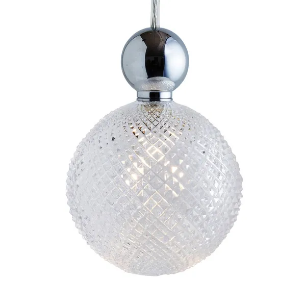 EBB & FLOW Uva L Bola colgante plateada transparente mini check
