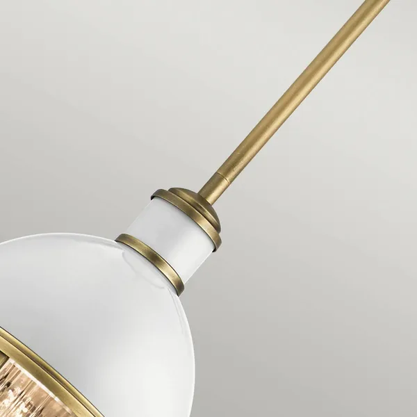 Quintiesse Lámpara colgante Tollis, latón/blanco, 1 luz, Ø 20,4cm