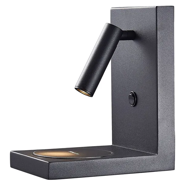 Mantra Iluminación Zanzibar Aplique de pared LED con brazo de lectura, negro