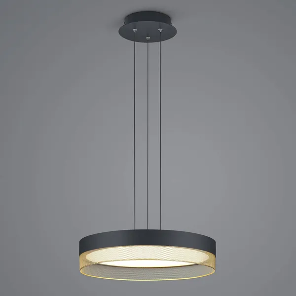 HELL Lámpara colgante LED Mesh, Ø 45 cm, negro/oro