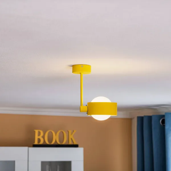 Argon Plafón Mado de acero, amarillo, 1 luz