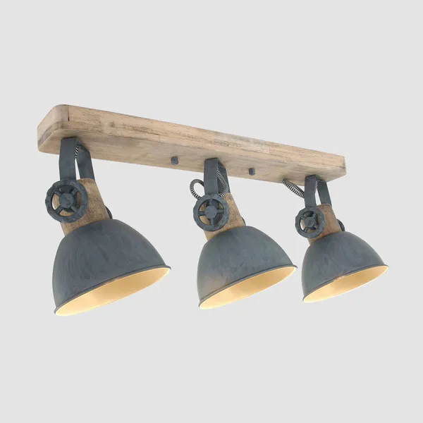 Steinhauer Foco de techo Gearwood, 3 luces alargado, gris
