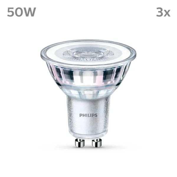 Philips bombilla LED GU10 4,6W 390lm 840 claro 36° 3pcs
