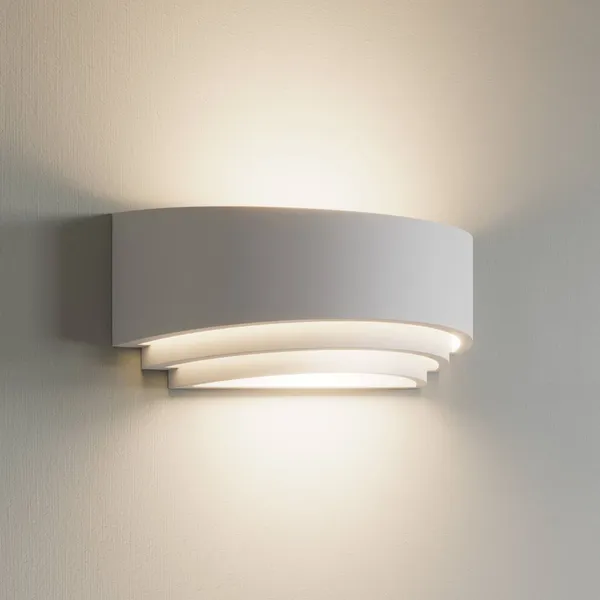 Aplique de pared Lucien de Lindby, blanco, yeso, se puede pintar, arriba/abajo,