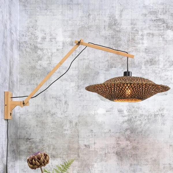 GOOD & MOJO Bali aplique de pared 2 brazos, Natur, 44x12cm