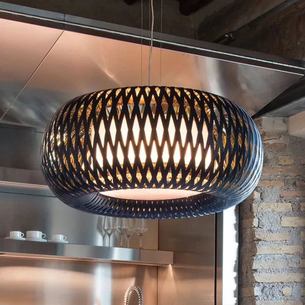 Slamp Kalatos lámpara colgante, negro/oro/blanco