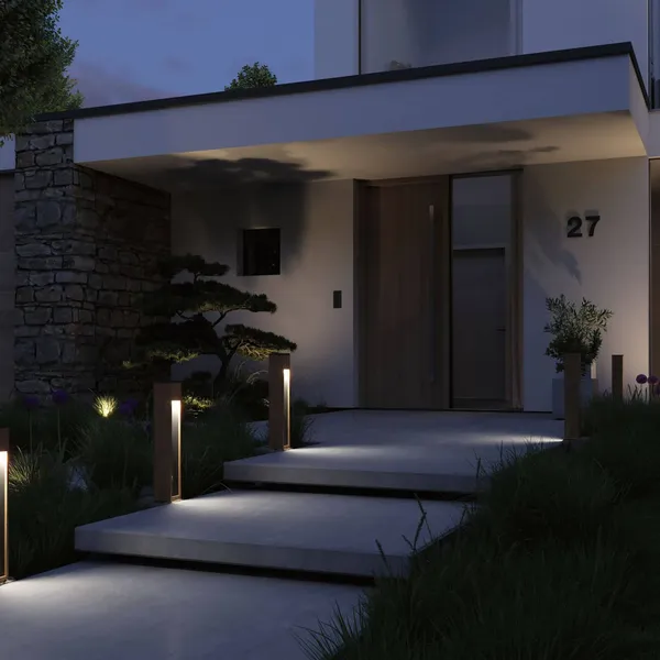 Paulmann Trabia Baliza LED madera, altura 60 cm
