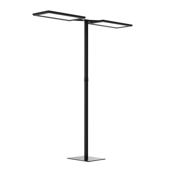 Waldmann Lámpara de pie LED Yara.double CCT, BT, PIR, negro