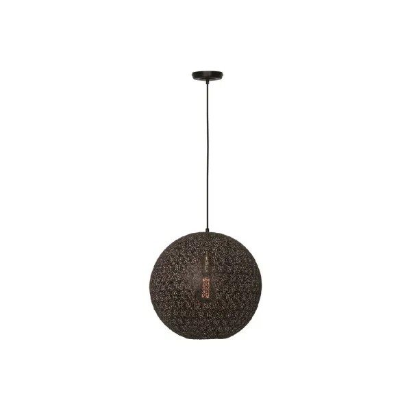 Freelight Lámpara colgante Oronero, Ø 30 cm, negro/oro, metal