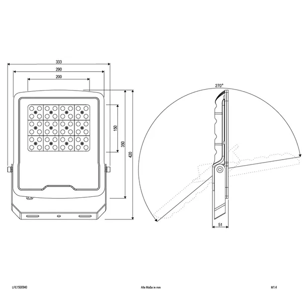 EVN Panthera LED foco exterior IP65 150W 4,000K