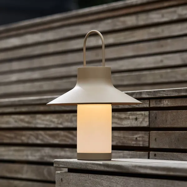 Lámpara de mesa LED recargable LOOM DESIGN Shadow Large, beige, IP65