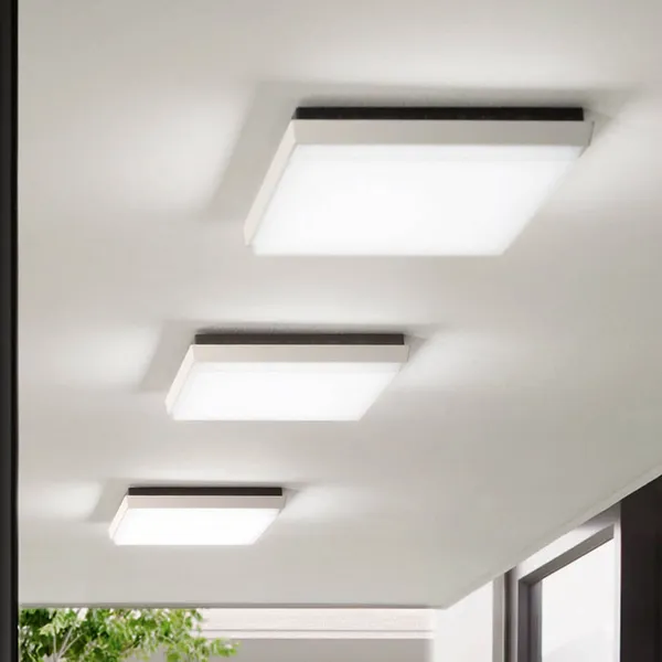 Fabas Luce Plafón LED para exterior Desdy, 30x30 cm, blanco