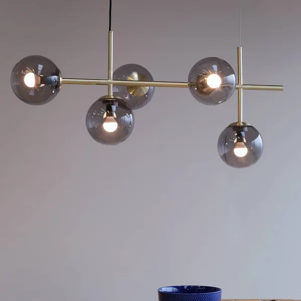 Dyberg Larsen Como lámpara colgante 5 luces, latón