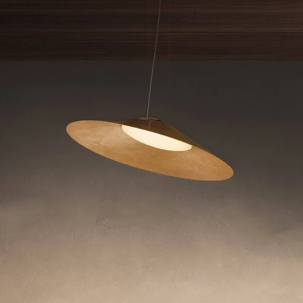 Lámpara colgante LED Kate de kdln, con acabado dorado, 2700 K, Ø 90 cm